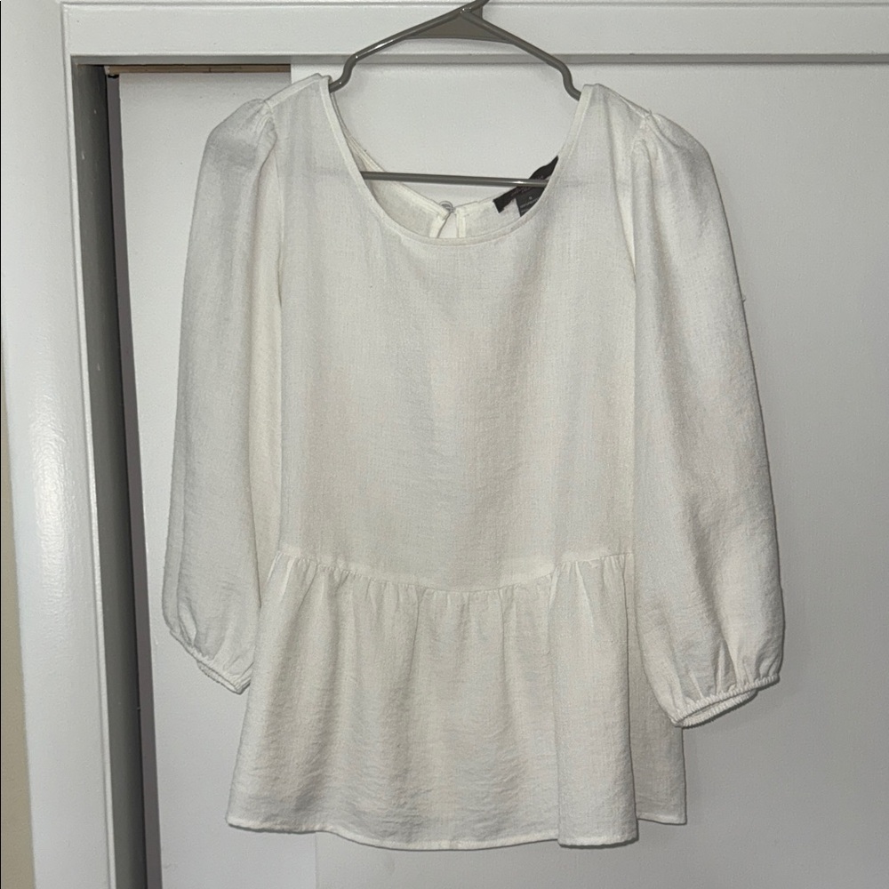 Elegant White Peplum Blouse